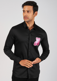 Black Shirt with Pink Teddy