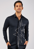 Navy Blue Shirt with hand embroided Big Silver Star