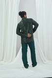 Emerald Sequin Full Sleeve T-shirt with Turtle Neck