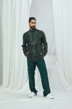 Emerald Sequin Full Sleeve T-shirt with Turtle Neck