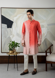 Coral ombre kurta set