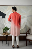 Coral ombre kurta set