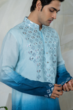 Ombre blue rexin kurta set