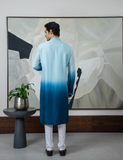 Ombre blue rexin kurta set