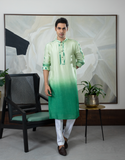 Tie dye green kurta set