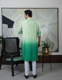 Tie dye green kurta set