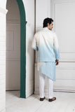 IVORY-SKY OMBRE EMBROIDERED NEHRU