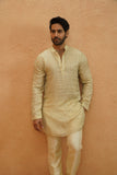 CHANDHERI STRIPE EMBELLISHED KURTA SET