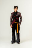 FLARED TROUSER WITH ORANGE BELT