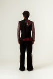 SATIN LEATHER TASSELED BLAZER