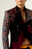 SATIN LEATHER TASSELED BLAZER