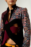 SATIN LEATHER TASSELED BLAZER