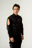 UNISEX BLACK DRAWSTRING SHIRT