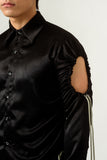 UNISEX BLACK DRAWSTRING SHIRT