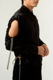 UNISEX BLACK DRAWSTRING SHIRT