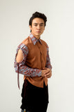 UNISEX BROWN DNA DRAWSTRING SHIRT
