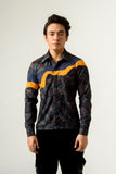 UNISEX AGITATION PRINT PANELLED SHIRT