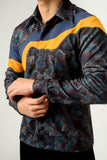 UNISEX AGITATION PRINT PANELLED SHIRT