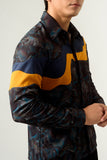 UNISEX AGITATION PRINT PANELLED SHIRT