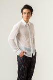 UNISEX DRAMATIC WHITE MESH SHIRT