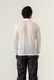 UNISEX DRAMATIC WHITE MESH SHIRT