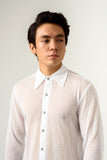 UNISEX DRAMATIC WHITE MESH SHIRT