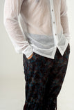 UNISEX DRAMATIC WHITE MESH SHIRT
