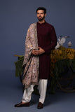 Rafi Wine Kurta Set