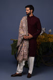 Rafi Wine Kurta Set