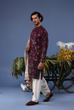 Gul Wine Kurta Set