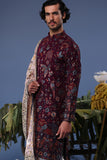 Gul Wine Kurta Set