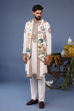 Jihan Cocktail Ivory Kurta Jacket Set