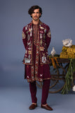 Kainaat Wine Kurta Jacket Set