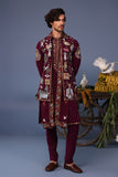 Kainaat Wine Kurta Jacket Set