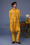 Fizan Macaw Haldi Kurta Jacket Set