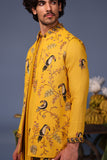 Fizan Macaw Haldi Kurta Jacket Set