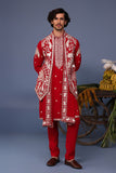 Aariz Pichwai Hot pink Kurta Jacket Set
