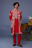 Aariz Pichwai Hot pink Kurta Jacket Set
