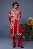 Aariz Pichwai Hot pink Kurta Jacket Set