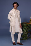 Hayan Pichwai Resham Ivory Kurta Jacket Set