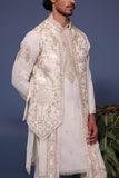 Hayan Pichwai Resham Ivory Kurta Jacket Set