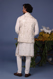 Hayan Pichwai Resham Ivory Kurta Jacket Set