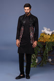Taimoor Black Kurta Jacket Set
