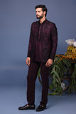 Raafiq Wine Jodhpuri Kurta Set