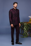 Raafiq Wine Jodhpuri Kurta Set