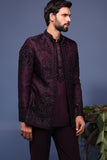Raafiq Wine Jodhpuri Kurta Set