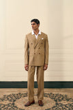Taupe Double-Breasted Men’s Suit