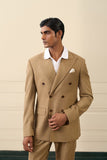 Taupe Double-Breasted Men’s Suit