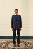 Navy Pinstripe Double-Breasted Suit