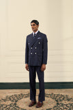 Navy Pinstripe Double-Breasted Suit